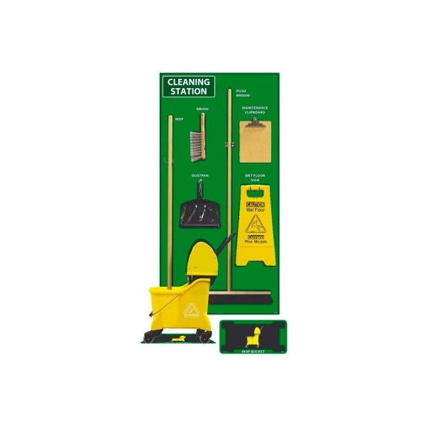 Nmc National Marker Cleaning Station Shadow Board, Combo Kit, Green/Black, 72 X 36, Acp, Composite SBK146ACP - main